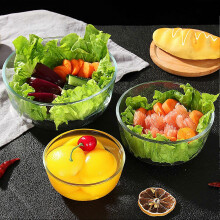 (L) Thickened Glass Salad Bowl – Large Capacity – for Soup Oatmeal
