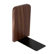 (D) Wood Bookends – Thickened Anti-Tip Heavy Duty Stand for Office Desk