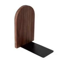 (C) Wood Bookends – Thickened Anti-Tip Heavy Duty Stand for Office Desk