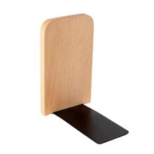 (B) Wood Bookends – Thickened Anti-Tip Heavy Duty Stand for Office Desk