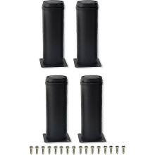 Adjustable Furniture Legs, Stainless Steel 15cm Height Black Metal Legs for Cabinets Sofa Table (4pcs)