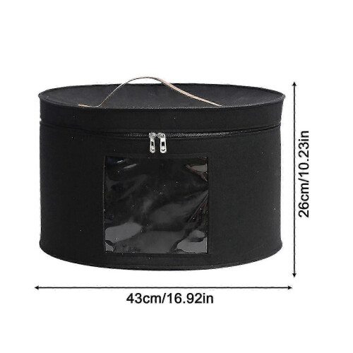 Foldable Hat Storage Box with Visible Window, Large Capacity Dust-proof Organizer for Travel Home Dorm