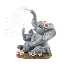 Solar Elephant Statue – Waterproof Resin Garden Figurine with LED Light