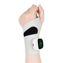 (Beige) EMS Wrist Brace Massager – 8 Modes 30 Intensities – for Tendonitis Wrist Pain Relief