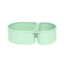 (Green) Silicone Microwave Lunch Box – Foldable with Divided Compartments – for Office & Travel