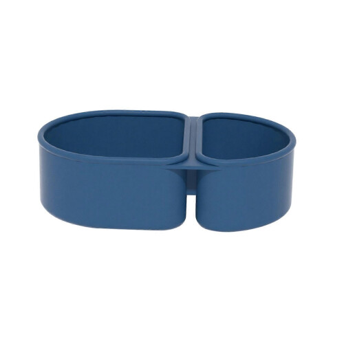 (Blue) Silicone Microwave Lunch Box – Foldable with Divided Compartments – for Office & Travel