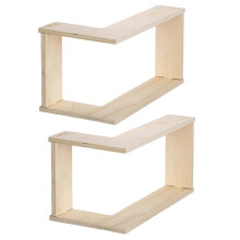 (2pcs) Floating Corner Shelves – Wooden L Shaped Wall Display for Living Room