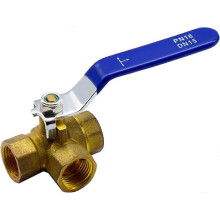 3 Way Brass Ball Valve DN15 1/2" Internal Thread for Water, Oil, Air Flow Control