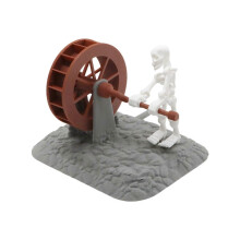 (A) Waterwheel Skeleton Decoration – Spooky Skull Aquarium Ornament – for Fish Tank Landscaping