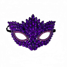 (Purple) Gothic Cat Eye Masquerade Mask – Rhinestone Vintage – for Sexy Halloween Party
