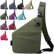 (Left Shoulder, Green) Anti-Theft Crossbody Bag for Women, Travel Security Purse with RFID Protection & Waterproof Oxford Fabric