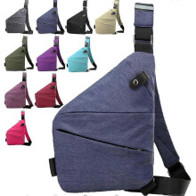 (Left Shoulder, Blue) Anti-Theft Crossbody Bag for Women, Travel Security Purse with RFID Protection & Waterproof Oxford Fabric