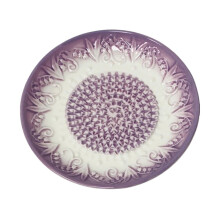 (Purple) Ceramic Garlic Grater – Embossed Vintage Mincer Plate for Kitchen