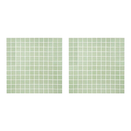 (Light Green) 2Pcs Retro Self Adhesive Tile Sticker – Waterproof – for Kitchen Bathroom Wall Backsplash