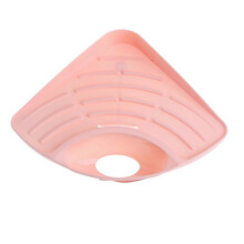 (Pink) Sink Corner Storage Rack – Triangular Drainage Design – for Sponges & Brushes