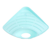 (Blue) Sink Corner Storage Rack – Triangular Drainage Design – for Sponges & Brushes