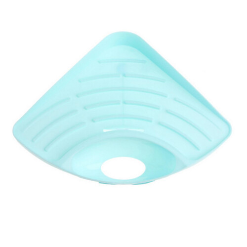 (Blue) Sink Corner Storage Rack – Triangular Drainage Design – for Sponges & Brushes