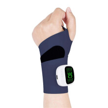 (Navy Blue) EMS Wrist Brace Massager – 8 Modes 30 Intensities – for Tendonitis Wrist Pain Relief