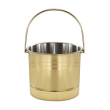 (Golden) Stainless Steel Ice Bucket – with Removable Strainer – for Wine & Beer Chilling