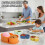 (Orange) Silicone Microwave Lunch Box – Foldable with Divided Compartments – for Office & Travel 3