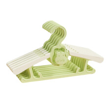 (Green) 5PCS Children's Clothes Hanger – Anti-Slip Widened Arc – for Newborn to 10 Years