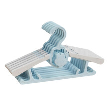 (Blue) 5PCS Children's Clothes Hanger – Anti-Slip Widened Arc – for Newborn to 10 Years