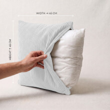 (Pack of 2 (20x20), White) Stripe Velvet Filled Cushions with Cushion Pads 20x20 Inch | Premium Quality Pillows