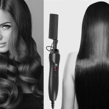 Electric hair comb Household curling iron dry and wet copper comb straighten multi-functional electric hair comb 29.5*4.6*4.5cm,2024 Ping