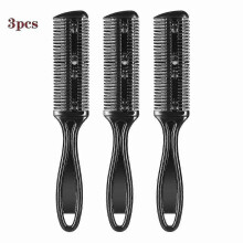 Hair Clipper Comb, Double Side Hair Cutting Trimmer Comb with Stainless Steel Blade, Pack Of 3 (black)-r