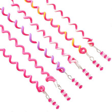 (Red) Ins Novelty Little Girls Twist Braids 6x/set Ponytail Holders Hair Decoration Long Phone Cord Hair Rope Tray Hair Tools  Yellow