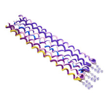 (Purple) Ins Novelty Little Girls Twist Braids 6x/set Ponytail Holders Hair Decoration Long Phone Cord Hair Rope Tray Hair Tools  Yellow
