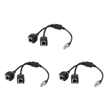 3X RJ45 Ethernet Splitter Kabel, 1 Stecker auf 2 Buchse Ethernet Anschluss Kabel Geeigneter Cat5, Cat6 LAN Ethernet Buchsen Adapter