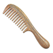 Handmade Natural Green Sandalwood Hair Combs - Anti-static Sandalwood Scent Natural Hair Detangler Wooden Comb PXCL