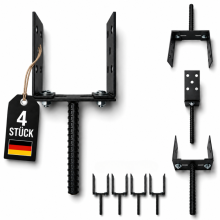 Supports de poteau TORVON réglables à sceller 60–140 mm noirs 4 pcs