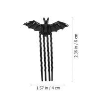 2pcs Hair Combs Black Alloy Creative Bat Hair Side Comb Hairpin Headdress for Costume Carnival Party,2024 Ping