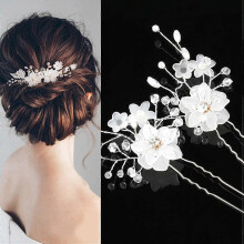 2pcs Bridal Comb Women Pearl Jewelry Bridal Hair Jewelry Comb Wedding Elegant Head JewelryWhite,2024 Ping