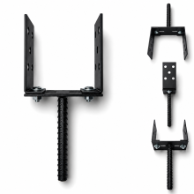 Pied de poteau réglable TORVON 60–140 mm à sceller dans le béton acier noir 1 pièce