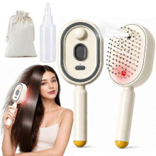 Electric Spray Air Cushion Massage Comb,Self-Cleaning Anti-Tangle Electric Steam Brush Straightener for Hair,Mist Spray Hair Brush for All Hair_yzab