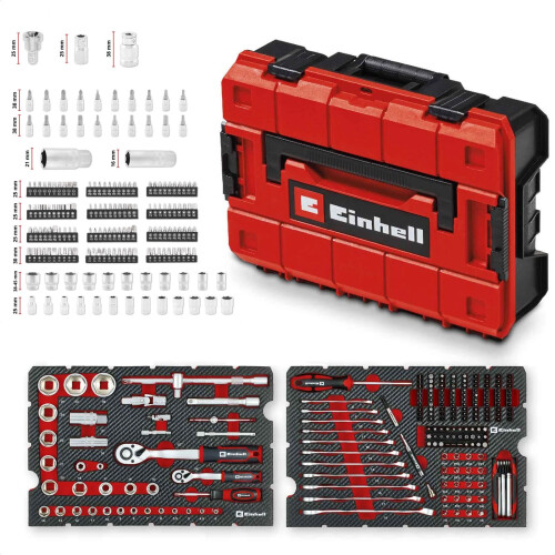 Einhell Einhell 201 PC Automotive Maintenance Kit Hand Tool Ratchet Socket Set Wrench +