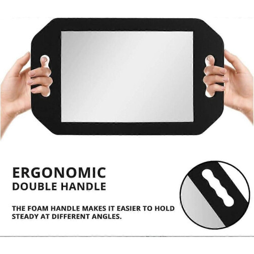 Large Handheld Mirror with Comb Set for Haircut, Wide Angle View, Professional Barber Use 1