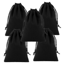Black Drawstring Pouch for Hair Dryer Storage 15Pcs Flannel Multipurpose Bag