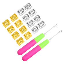 Dreadlock Crochet Hooks Braid Compiling Tools with Clasps for 42Pcs Set