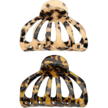 [2-Pack] Bohemian Tortoise Shell Hair Claw Clips Hair Accessories for Women Girls, Leopard SZRH A-S