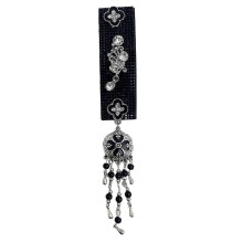 Rhinestones Duckbill Clip Mongolian Costume Hair Clip Hair Styling Barrettes for Music Festival And Cultural Occasion Black