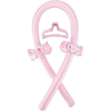 (pink) No Heat Curling Iron Foam Sleep Roller Hair Band Natural Waves