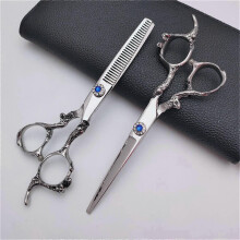 Hair Cutting Scissors Kit, Japanese 440C Stainless Steel 6 Inch Professional Hair Shears with Precision Sharp Blades for Salon and Barber