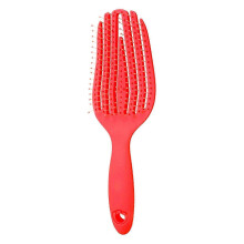 (Red) Hair Brush Define Styling Brush Detangling Brush Curling Brush Long Handle Hair Comb Curly Hair Brush for Shaping