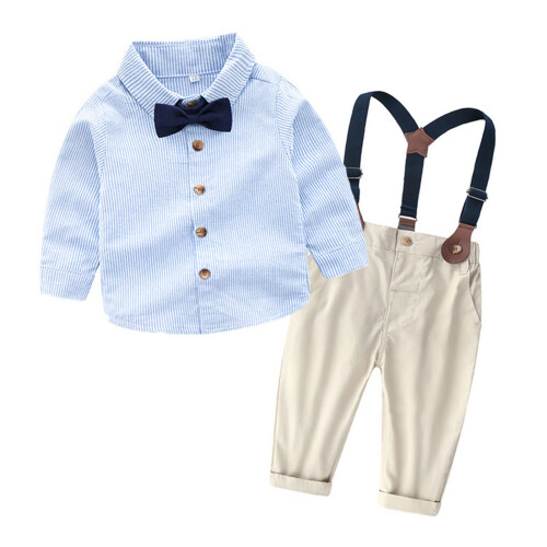 Jungen Anzug Langarm Hemd Blau 100cm Set 2
