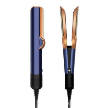 (EU, Blue) Hot Air Brush 2-in-1 Hair Dryer & Straightener Wet & Dry Styling Tool Fast Drying No Heat Damage EU/UK Plug Travel Hair Styler