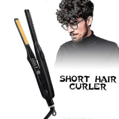 Mini Titanium Ceramic Flat Iron for Short Hair & Beard Styling Travel Size